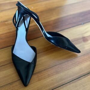 Delman Laci Slingbacks Black Leather Size 9